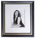 Rita Hayworth Signed 8'' x 10'' Photo, Beautifully Matted in Moire Silk -- With PSA/DNA COA