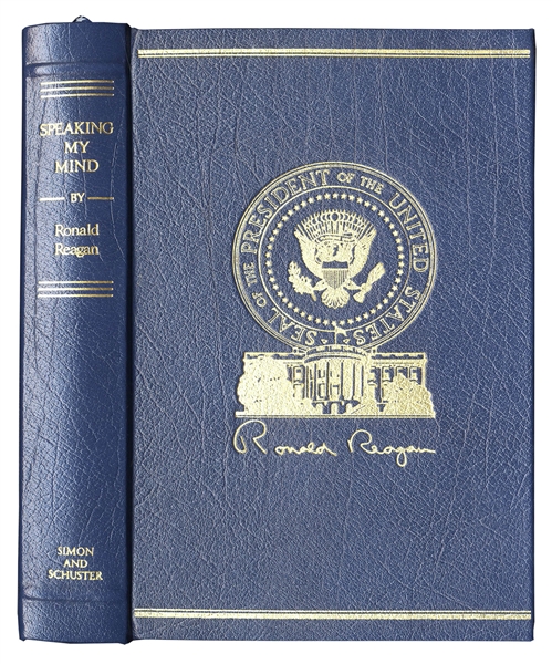 Ronald Reagan Signed ''Speaking My Mind'' Special Limited Edition -- Housed in Luxury Oak Case