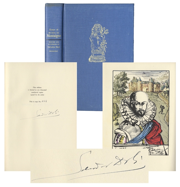 Salvador Dali Signed Signed Limited Edition of ''Essays of Michel de Montaigne'' -- Illustrated by Dali