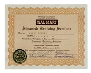 Sam Walton Signed Walmart Document From 1979