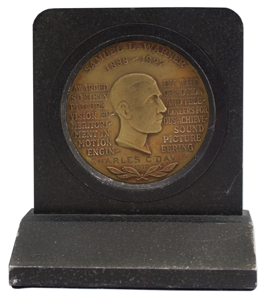 Samuel L. Warner Award to Audio Engineer Charles C. Davis -- Made of 14K Gold