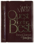 Stanley Marcus of Neiman-Marcus Signed Memoir ''Quest for the Best''