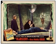 Edgar Allan Poes The Raven Lobby Card from Universals Classic 1935 Film Starring Boris Karloff & Bela Lugosi