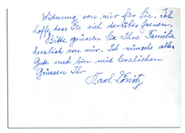 Karl Donitz Autograph Letter & Accompanying ''Donitz'' Signed Cover -- WWII German Admiral Expresses Thanks for Gift of Model Ship
