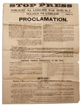 1922 Irish Civil War Broadside Issued by the IRA -- Beware of Black and Tans -- With a Statement by Eamon de Valera