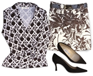 Kate Hudson Screen-Worn All-Designer Wardrobe From Something Borrowed -- With Vintage Diane von Furstenberg Top, Tory Burch Skirt & Manolo Blahnik Shoes