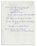 Handwritten Document Chronicling Bob Keeshan's Appearances Promoting ''Captain Kangaroo'' in 1974 -- From the Bob Keeshan Estate