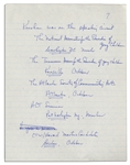 Handwritten Document Chronicling Bob Keeshan's Appearances Promoting ''Captain Kangaroo'' in 1974 -- From the Bob Keeshan Estate