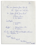 Handwritten Document Chronicling Bob Keeshan's Appearances Promoting ''Captain Kangaroo'' in 1974 -- From the Bob Keeshan Estate