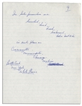 Handwritten Document Chronicling Bob Keeshan's Appearances Promoting ''Captain Kangaroo'' in 1974 -- From the Bob Keeshan Estate