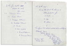 Handwritten Document Chronicling Bob Keeshan's Appearances Promoting ''Captain Kangaroo'' in 1974 -- From the Bob Keeshan Estate