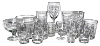 Lot of Glassware Owned by Greta Garbo -- Collection of 18 Items