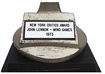 John Lennon New York Critics Award From 1973 for His Album ''Mind Games''