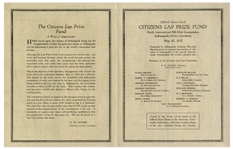 1921 Indy 500 Program -- From the Early Days of Auto Racing & the 10th Year of the Race
