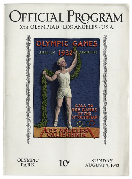 1932 Summer Olympics Program -- Held in Los Angeles