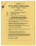67th Academy Awards Presentation ''Final Draft'' Script -- With Detailed Schedule, Staff List, Rundown & Script
