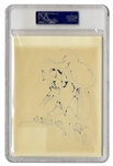 Garry Trudeau Signed Sketch of Doonesbury's Favorite Hippie, Zonker Harris -- Certified by PSA/DNA