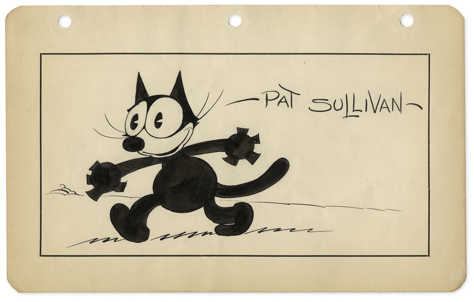''Felix the Cat'' Original Artwork by Pat Sullivan -- Measures 9.5'' x 6''