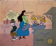 Chuck Jones Signed Limited Edition Hand-Painted Cel of Bugs and Witch Hazel