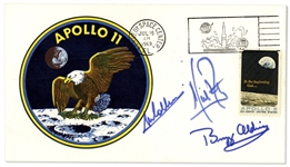 Apollo 11 Crew-Signed Type Three Insurance Cover -- Signed by Neil Armstrong, Buzz Aldrin and Michael Collins