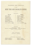 Program From the Opening Ceremonies of the Brooklyn Bridge in 1883 -- With Printed Card From New York City Mayor Franklin Edson