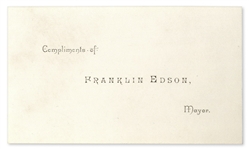 Program From the Opening Ceremonies of the Brooklyn Bridge in 1883 -- With Printed Card From New York City Mayor Franklin Edson