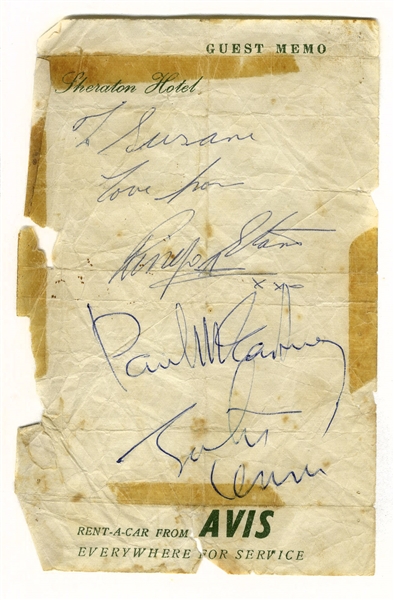 The Beatles Autographs, Signed by John Lennon, Paul McCartney & Ringo Starr -- With Roger Epperson COA