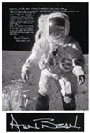 Alan Bean Signed 16 x 20 Lunar Photo With Fantastic Handwritten Detail on Working in His Space Suit -- ...As you can see, both legs are getting dirty with moon dust...