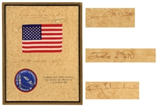 Apollo 9 Flown U.S. Flag & Mission Patch -- With Certificate Signed by Crew Members Dave Scott, James A. McDivitt and Rusty Schweickart