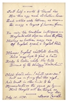 Lewis Carroll Autograph Poem Signed in ''Alice's Adventures in Wonderland'' -- Carroll Cleverly Composes an Acrostic Poem Where the First Letter of Each Line Reveals a Message