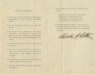 Chester A. Arthur Signed Program as President -- For the Unveiling of the Statue of George Washington on Wall Street