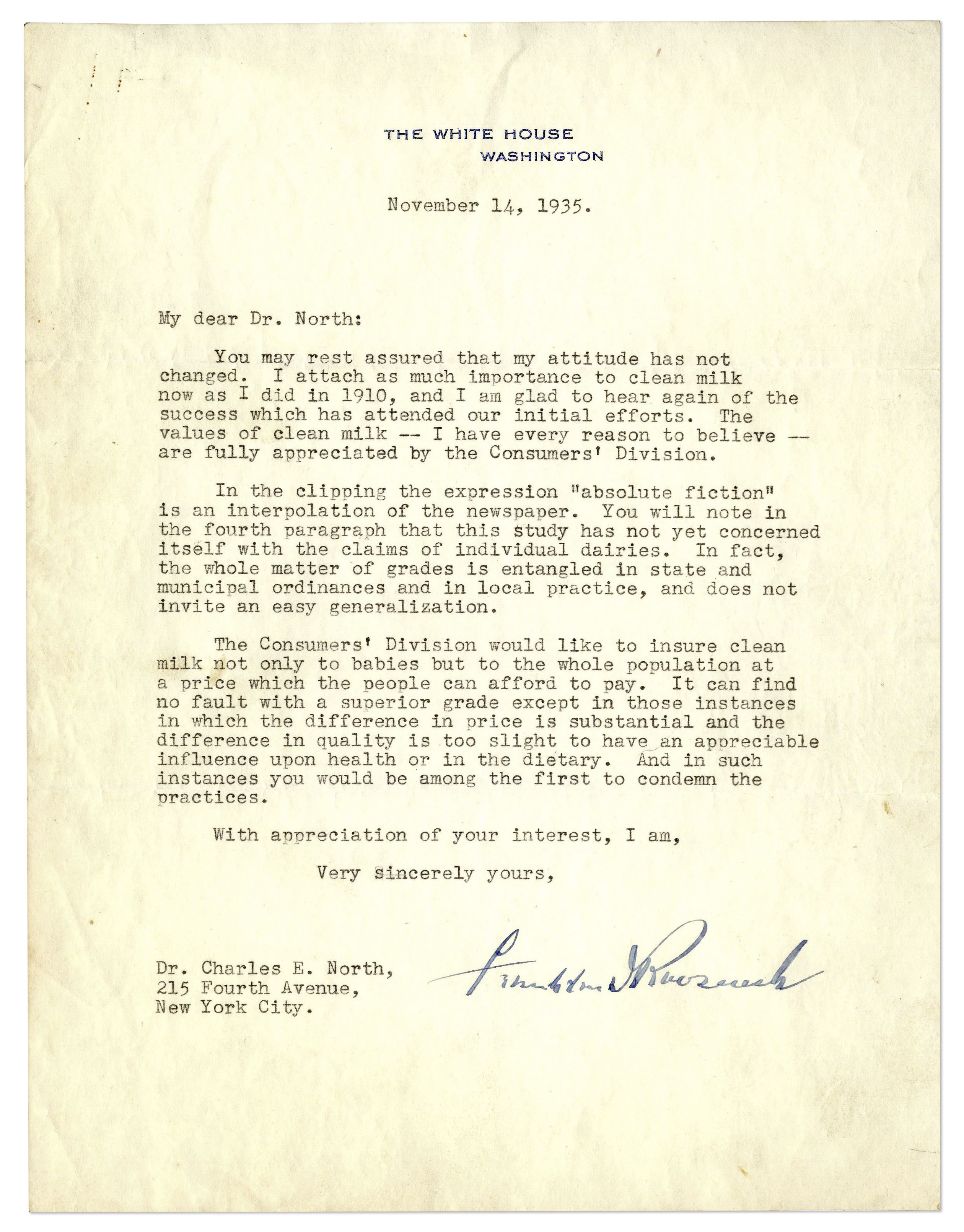 Lot Detail - Franklin D. Roosevelt Letter Signed as President ...