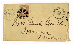 George Custer Envelope Made Out in His Hand to his Wife -- Mrs. Genl Custer