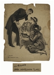 James Montgomery Flagg Large Signed Watercolor -- Measures 16 x 19.5