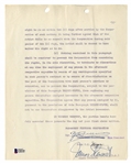 James Stewart Signed Contract for ''Strategic Air Command'' -- With Beckett COA
