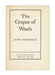 John Steinbeck Signed Copy of ''The Grapes of Wrath'' -- Inscribed to the Famous Mexican Filmmaker Emilio Fernandez, -- ''...in hope that we will have more grapes than wrath...''