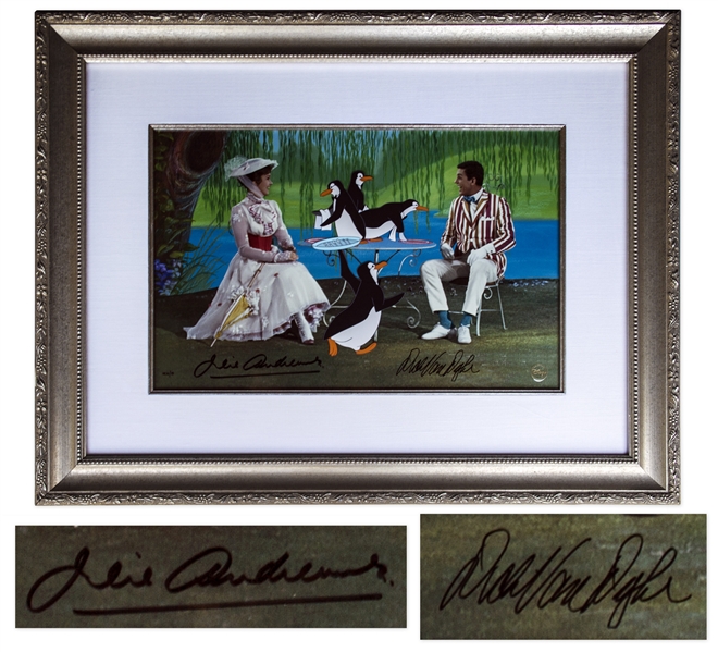Julie Andrews & Dick Van Dyke Signed Limited Edition ''Mary Poppins'' Artwork by Disney -- Created From Original Disney Animation Drawings -- One of the 15 Very Rare ''HC'' Editions