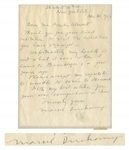 Marcel Duchamp Autograph Letter Signed -- Rare
