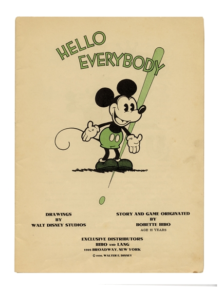 Premiere Issue of the ''Mickey Mouse Book'' in 1930