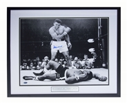 Muhammad Ali Photo Signed of His Fight With Sonny Liston to Retain His Heavyweight Championship -- Measures 20'' x 16'' -- With Steiner COA
