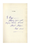 Charlie Chaplin Signed Autobiography to His Friend, the Photographer Alfred Eisenstaedt
