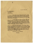 Orville Wright's Secretary Chastises the Smithsonian Regarding Its Display of the Kitty Hawk -- ''...I am beginning to think it would have been better to have left the machine in England...''