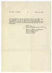 Orville Wright's Nephew Regarding the Infamous Smithsonian Label to Display the Kitty Hawk -- ''...so that the Smithsonian will never use the word in connection with any aircraft...''