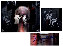 Star Wars Signed 20 x 16 Photo by Carrie Fisher and Kenny Baker, Who Portrayed R2-D2 -- With PSA/DNA COA