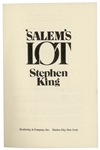 Stephen King Signed Copy of '''Salem's Lot'' -- ''remember: they only come out at night!''