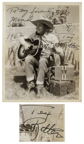 Lot of 5 Tex Ritter Signed Photos & Show Ticket From 1962