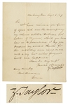 Zachary Taylor Letter Signed as President With Virginia Reference -- Taylor Was President for Only 16 Months