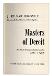 J. Edgar Hoover Signed First Edition of ''Masters of Deceit: The Story of Communism in America and How to Fight It''