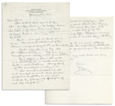 Mary Astor Autograph Letter Signed Regarding Goodbye, Darling - Be Happy -- ...it would take the ingenuity of a Hitchcock to photograph psychosis from the psychotics point of view...