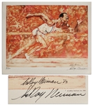 LeRoy Neiman Signed Lithograph of Jesse Owens From Owens Estate -- Part of a Limited Edition of 100 Made Only for Friends & Family